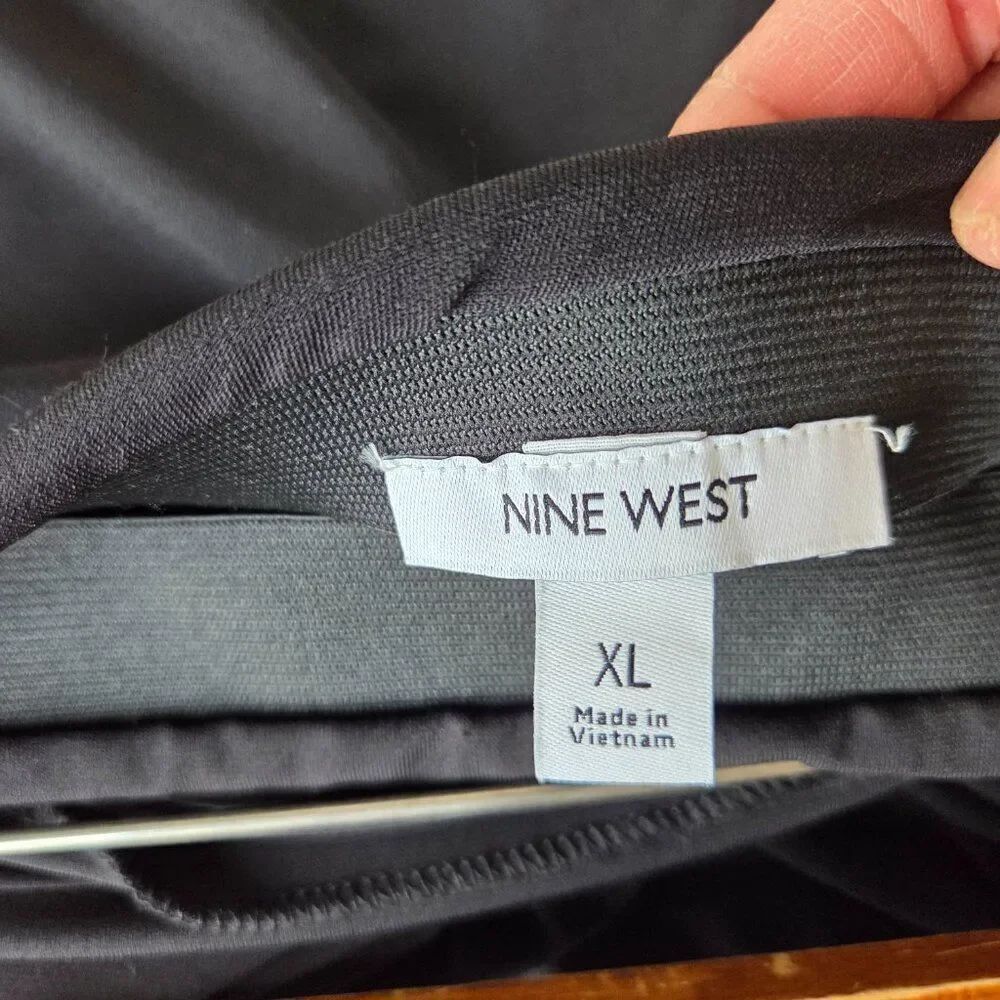 NWT NINE WEST BLACK WRAP / TIE STYLE MIDI SKIRT SIZE XL - Picture 11 of 16